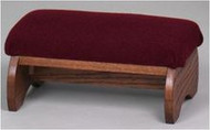 Medium Oak finish with Burgundy Fabric with 1-1/2" Foam Pad. Size: 17"  Width and 8"  Height. Sturdy and Stable construction.