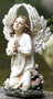 Add a beautiful style to your garden by adding this kneeling and praying angel statue. This statue features an angel kneeling by flowers, with her hands together in prayer.  Dimensions: 15.75"H x 8"W x 5.5"D. Statue is made of a resin and stone mix