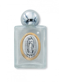 Our Lady of Guadalupe Raised Medallion on Glass Holy Water Bottle