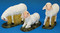 Set of Three Sheep ~  Height of sheep range from 7.5"  to 12.5".
9"H x 14"D x 6"W, 11"H x 14"D x 6"W, 13"H x 14"D x 6"W 
