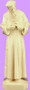 6" Statue-St. Francis Statue is carefully crafted and molded in Vinyl with an exclusive process for years of lasting use. 3", 4" or 6" Approximate sizes  available. Tan color only. Details differ for each statue size.

