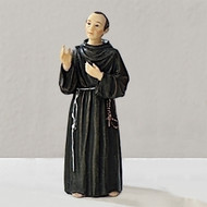 3.5" figure of St. Maximilian with prayer card.  Resin/Stone mix