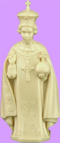 4" Infant of Prague Statue is carefully crafted and molded in vinyl with an exclusive process, for years of lasting use. Approximate sizes