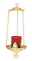 Hanging Votive Lamp K163 ~ Brass two-tone. 11" height overall. Glass not included