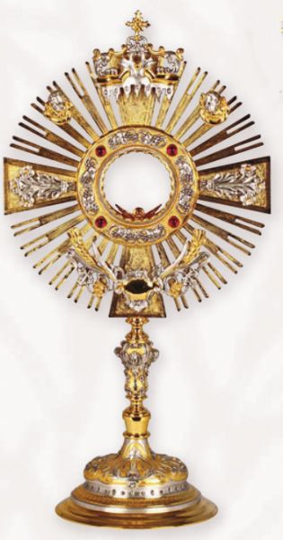 A full image of the 24K Gold and Silver Plated Monstrance K667.
 