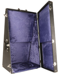 Black monstrance carrying case lines with purple velvet