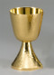 24 KT Goldplated Communion Cup in Round Hammered Finish. Measures 7" height, 16 oz. cup capacity , 4" cup diameter.  Inside Cup: Bright Polish finish.