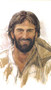 Smiling Jesus Paper or Laminated Holy Card. Measures 2 1/2" x 4 1/4". Back of the holy card is the prayer:  "Lord, Help me to remember that nothing is going to happen to me today that You and I together can't handle". 