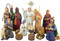 Close-up view of the figures and objects included in the 14-Piece Nativity Set from St. Jude Shop.