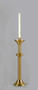Finely crafted of solid brass, and hand finished in a combination of bright and satin surface then protected with a bronze lacquer.Weighted bases for stability.  Brass Paschal Candlestick measures 42 ½" tall with 12" diameter base. Sockets up to 3" are available at standard price.  This paschal candlestick comes with standard socket to accommodate 1-15/16" Paschal Candles, unless otherwise specified. Please write your specific selection in box. Complements Sanctuary Appointment items 1930, 1934, 1932S, 1932SL, and 1930B. MADE IN THE USA