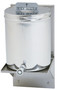 Holy Water Tank. 2 gallon capacity 10-1/2"Height. 8" Diameter. Available with either "Holy Water" or "Baptismal Water" plaque, please specify. Made entirely of stainless steel with or without stainless steel wall shelf. Shelf measures 16" Height x 9-1/8" Diameter