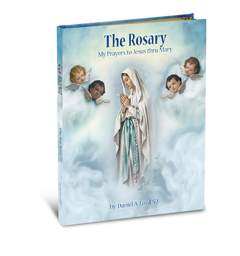 Teach children how to pray the rosary with tie 5"W x 7"H hardcover book. 30 pages with color art from Gloria Series Children's Story Books. An exquisite 5" x 6". This is a  30 page hardcover book filled with Fratelli Bonella artwork from Italy.