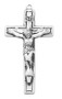 Sterling Silver 1"L Crucifix comes on a 18" rhodium chain. Gift box included


