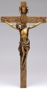  Resin/Stone Mix Wall Crucifix in Three Sizes:  8" ~ [8.125"H x 4.25"W x 1"D];   13" ~ [13.25"H x 7.5"W x 1.5"D];  20"    20.5 ~ [20.5"H x 11"W x 2.25"D]