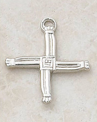 Sterling Silver or Goldplated Silver 3/4" x 3/4" St. Brigid Cross pendant on 18" chain