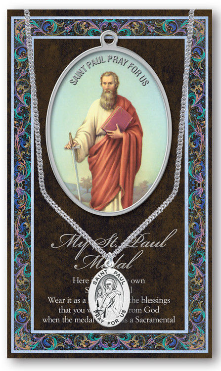 Patron Saint of Authors, Writers, Press. 3" X 5" vinyl folder with removable oxidized medal.  1.125" Genuine Pewter Saint Medal won a Stainless Steel Chain. Silver Embossed Pamphlet with Patron Saint Information and Prayer Included. Biography/History of the Saint and gives the Patron's attributes, Feast Day and Appropriate Prayer. (3.25"x 5.5")

 