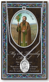 St. Timothy, Prayer Card and Pewter Medal