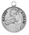 St Aiden Round 7/8" (dime size) medal. Medal is sterling silver and comes with 20" genuine rhodium plated curb chain.  Medal presents in a deluxe velour gift box.  Made in the USA. Engraving option available.