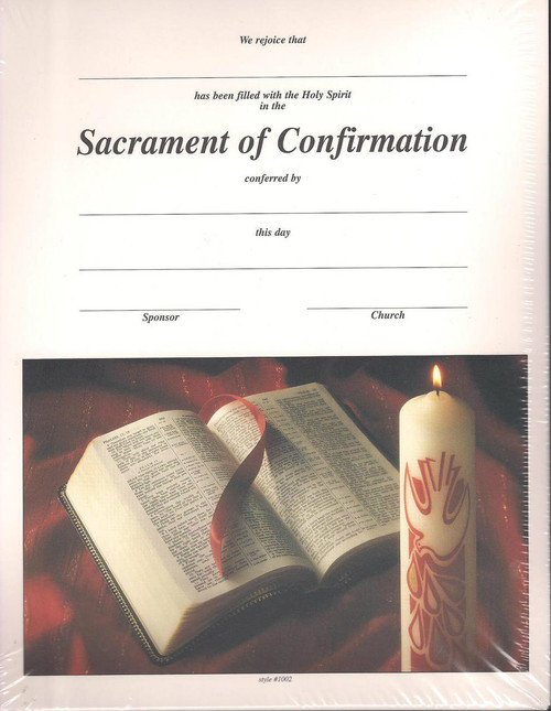 Sacrament of Confirmation Certificates and Envelopes. Package includes 25 certificates and envelopes.

