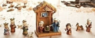 Image of all the figures included in the Children's Nativity Set With Stable sold by St. Jude Shop.