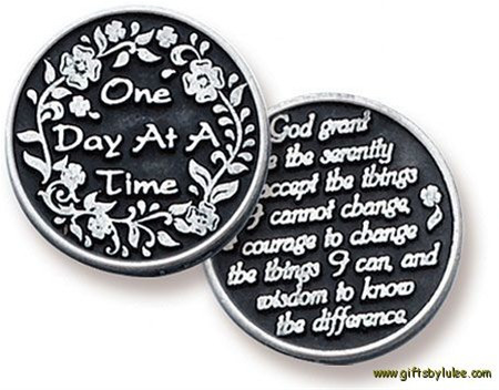 Serenity Prayer Zinc Pocket Charm With Story Card 
