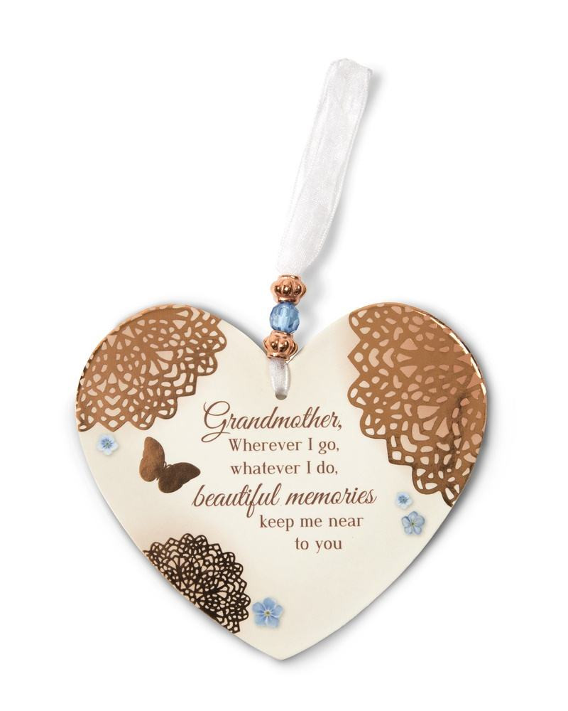 Memories of Grandmother, Hanging Heart Shaped Ornament