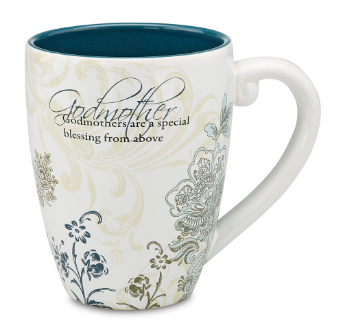 From the Mark My Words Collection comes this 4.75" ~ 17 ounce ceramic mug. Perfect gift for the godmother in your life! "Godmother...Godmothers are a special blessing from above."
