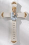 8.25" Boy Praying Cross with the words "God hold me in your arms with love" . Resin/Stone Mix. Measurements are 8.125" x 5.25"W x 0.875"D.

 