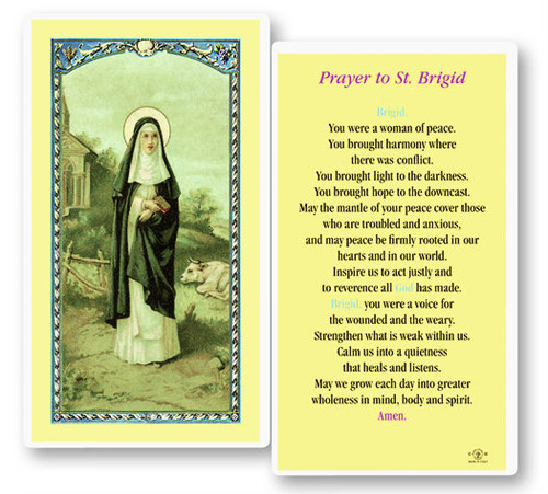 Clear, laminated Italian holy card with gold accents. Features World Famous Fratelli-Bonella Artwork. 2.5'' X 4.5''