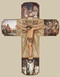 12"H The Life of Christ Crucifix. Resin Stone Mix material. Dimensions: 12"H 9.5"W 1.25"D. 