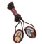Small Oval Shaped Scapulars. Image of Our Lady of Mount Carmel and Sacred Heart of Jesus. Cherry Wood. Made in Brazil