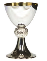 Memorial Chalice 5365 is constructed of Stainless Steel and is Gold Lined. Chalice Height is  7-1/4", and the Cup Diameter is 4-1/2". A 5 3/4" scale paten is included. Imported from Spain. Please allow 5 to 8 weeks for delivery. Engraving available. 