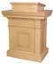 Pulpit with two inside shelves

Dimensions: 46" height, 36" width, 24" depth

Top: 24" width, 20" diameter