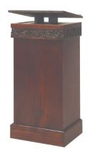 Lectern with one shelf

Dimensions: 46" height, 20" width, 16" depth