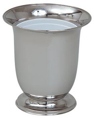 Stainless Steel Vase with Plastic Liner. 9 1/2"Height, 9" Width.  Extra liners also available

 