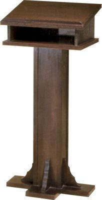 A.  Small Lectern Dimensions: 43" height, 16" width, 15" depth

B.  Large Lectern dimensions: 45" height, 20" width, 19" depth
