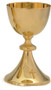 Chalice, A-103, 24kt gold plate . Ht 7.5" Holds up to 14oz. and a  5.5" scale paten is  included.

Ciborium, B-104G, 24kt gold plate. Host capacity 175. Ht. 7.75"