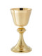 Chalice, A-158G, 24kt gold plate, Ht. 7 7/8". Holds 12oz. 5.5" scale paten included. 

8 7/8"H Ciborium is 24kt gold plate. Has a decorative node and cross on bottom. Holds 175 Host  based on 1 3/8" 