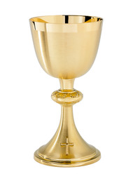Chalice A-177G 24kt gold plate .  Ht. 8 3/8". Holds 16oz. and comes with a 5.5 scale paten
Ciborium, B-178G, 24kt gold plate. Host 175.  Ht. 8 7/8"