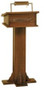 Lectern with one shelf

Dimensions: 45" height, 20" width, 19" depth

Brass lamp available for additional charge