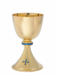 Chalice-24kt gold plate. Ht. 7 5/8" Holds 16oz. Complete with 6 1/8" bowl paten
