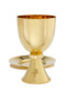 Chalice, A-3199G, 24kt gold plate. Ht. 6 7/8"  24oz. Includes 6.75" well paten

Ciborium, B-3198G, 24kt gold plate. Ht. 8 1/8"  Host 300, based on 1 3/8" host.