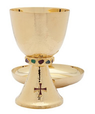 Chalice with Hammered Bowl Paten, A-5006G