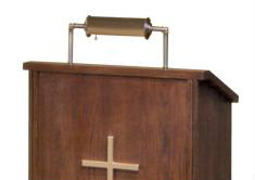 Brass lamp available for selected pulpits and lecterns

Dimensions: 7" height, 12" width