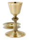 Chalice is made of  24kt gold plate. Ht. 8 7/8"  12oz. 6 1/8" well paten.
Chalice is made of 24kt gold plate.. Ht. 8 7/8"  12oz. 6 1/8" well paten.

Matching  Ciborium is 24Kt gold plate. Ciborium 10-1/8″ Ht. – Host Capacity 225 (based on 1-3/8″ size hosts).