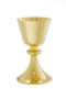 Chalice is 24kt gold plate. Ht. 7.75"  12oz. 5.5" scale paten

Ciborium 24kt gold plate. Ht. 8 1/4"  Host 225 based on 1 3/8" host