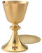 Communion Chalice with Talon Texture. 7-3/4" tall, 14 oz capacity. 5-1/2" scale paten

Ciborium is 24kt gold plate. B-8207GT. Proudly made in the USA