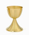 Communion cup is 24kt gold plate with a satin finish. Ht. 6 1/8" and the cup holds 12 oz.