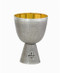 16oz. Communion Cup  Silver w/gold-line. Ht. 6 1/8".