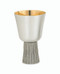 Communion Cup in Silver Oxidised with a satin finish with gold-lined inner cup. Ht. 5 3/4" and holds 11oz.